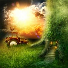 Road Light Photography Scenery Backdrop Fantasy Theme Banner BVU-800
