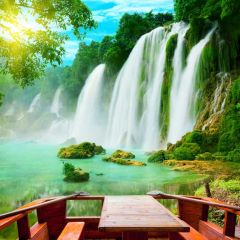 Fall Boat Photography Scenery Backdrop Nature Theme Banner BVU-803