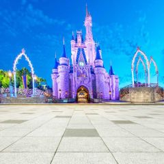 Castle Sky Floor Photography Scenery Backdrop Streetscape Theme Banner BVU-806