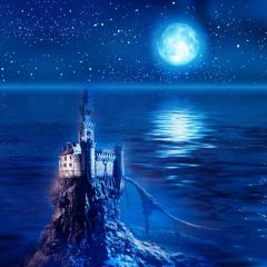 Castle Moon Photography Scenery Backdrop Nature Theme Banner BVU-813