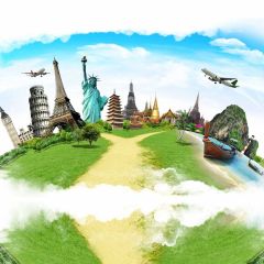 Sky Land Plane Photography Scenery Backdrop Landmark Theme Banner BVU-818