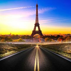 Road Tower Photography Scenery Backdrop Road Theme Banner BVU-827