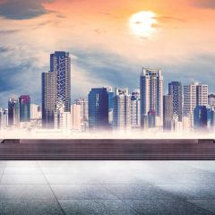 Building Moon Photography Scenery Backdrop Terrace Scenery Theme Banner BVU-830