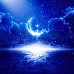 Moon Cloud Blue Photography Scenery Backdrop Fantasy Theme Banner BVU-834