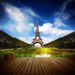 Tower Cloud Floor Lake Photography Scenery Backdrop Landmark Theme Banner BVU-838