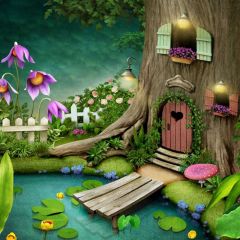 Flower Tree Photography Scenery Backdrop Fantasy Theme Banner BVU-868