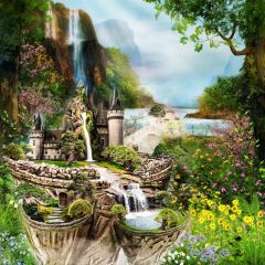 Castle Flower Photography Scenery Backdrop Fantasy Theme Banner BVU-870