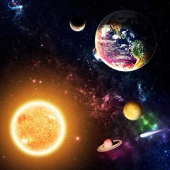 Planet Earth Photography Scenery Backdrop Cosmic Space Theme Banner BVU-874