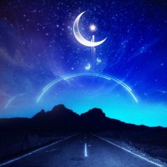 Moon Road Photography Scenery Backdrop Fantasy Theme Banner BVU-882
