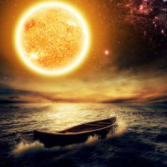 Moon Boat Photography Scenery Backdrop Forest Theme Banner BVU-888