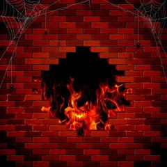Brick Wall Fire Photography Scenery Backdrop Wall Theme Banner BVU-901