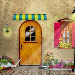 Door Plant Photography Scenery Backdrop Door Theme Banner BVU-916