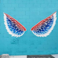 Wing Blue Brick Photography Scenery Backdrop Birthday Party Theme Banner BVU-933