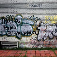 Graffiti Brick Photography Scenery Backdrop Graffiti Theme Banner BVU-935