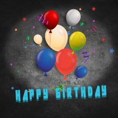 Ballon Black Photography Scenery Backdrop Birthday Party Theme Banner BVU-942