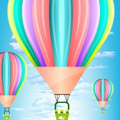 Ballon Sky Photography Scenery Backdrop Birthday Party Theme Banner BVU-948