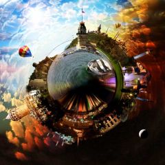 Ballon Sky Photography Scenery Backdrop Landmark Theme Banner BVU-951