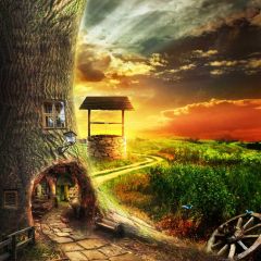 Tree Wheel Photography Scenery Backdrop Nature Theme Banner BVU-956