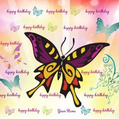 Birthday Butterfly Photography Scenery Backdrop Birthday Party Theme Banner BVU-964