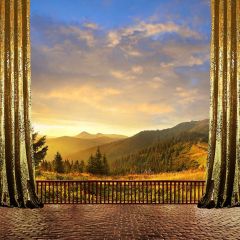 Curtain Sky Photography Scenery Backdrop Terrace Scenery Theme Banner BVU-985