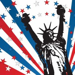 Star Strip Statue Of Liberty Photography Scenery Backdrop Festival Celebration Theme Banner BVU-990