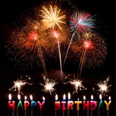 Firework Candle Photography Scenery Backdrop Birthday Party Theme Banner BVU-992