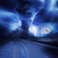 Lightning Road Photography Scenery Backdrop Nature Theme Banner BVU-996