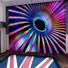 Colorful Swirling Vortex Window Curtains CUR-0001