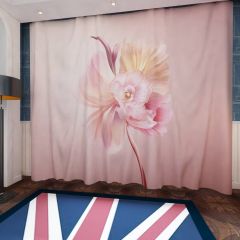 Abstract Flower Pastel Red Window Curtains CUR-0005