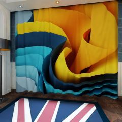 Colorful 3D Render Window Curtains CUR-0011