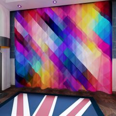 Colorful Illustration Geometric Window Curtains CUR-0019