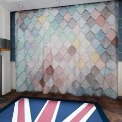 Wall Tiles Pastel Window Curtains CUR-0020