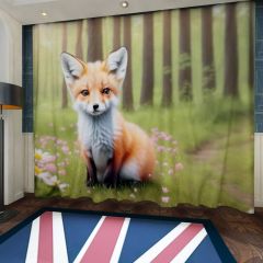 Cute Fox Forest Window Curtains CUR-0022