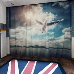 Seagull Sunlight Flying Bird Window Curtains CUR-0023