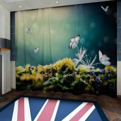 White Butterflies Mystical Forest Window Curtains CUR-0036