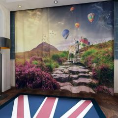 Deer Hot Air Balloons Window Curtains CUR-0041