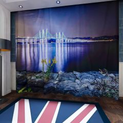 Cable-Stayed Bridge Body Of Water Window Curtains CUR-0043