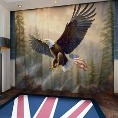 4Th Of July Bald Eagle Window Curtains CUR-0044