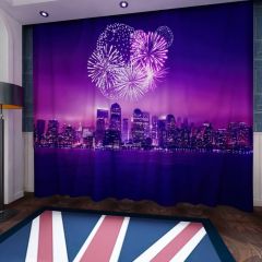 Chicago New Year Fireworks Window Curtains CUR-0048