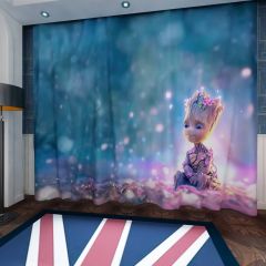 Baby Groot Flower Crown Window Curtains CUR-0052