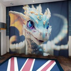 Cute Dragon Abstract Dragon Window Curtains CUR-0053