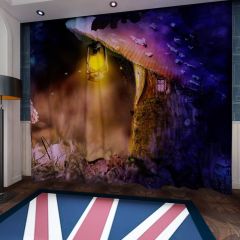 Mushroom House Lantern Window Curtains CUR-0057