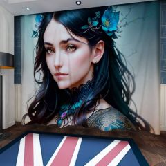 Beautiful Woman AI Art Window Curtains CUR-0061