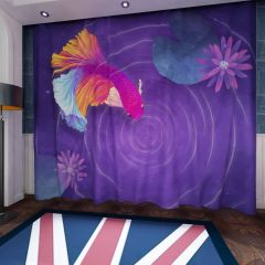 Colorful Fish Ripple Window Curtains CUR-0066
