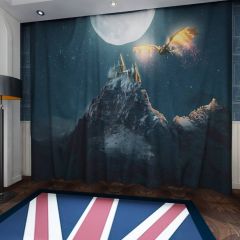 Castle Dragon Window Curtains CUR-0068