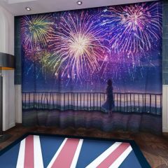Anime Girl Fireworks Window Curtains CUR-0071