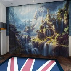 Castle Waterfalls Window Curtains CUR-0073