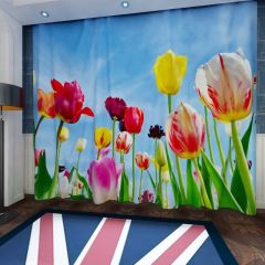 Tulips Colorful Flowers Window Curtains CUR-0080