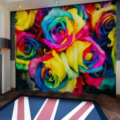 Multicolor Roses Colorful Window Curtains CUR-0081