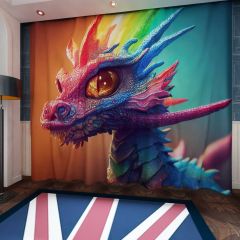 Colorful Rainbow Dragon Window Curtains CUR-0089